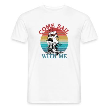 Viens naviguer avec moi Capitaine Marin - T-shirt homme - blanc - Devant - AI Model Male 178 dark (178cm)