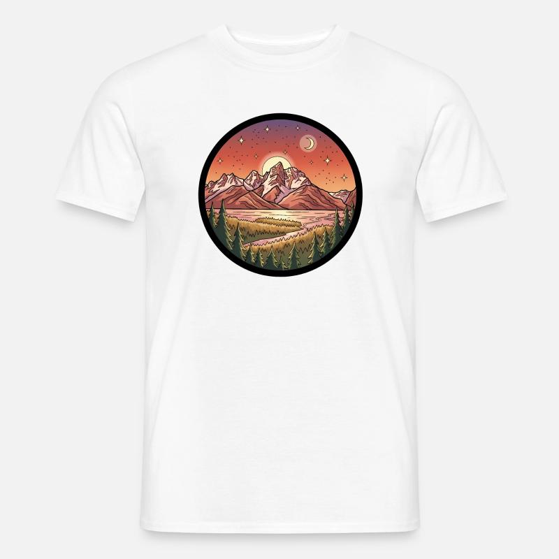 Mondscheingebirge Rundpatch - Männer T-Shirt - Weiß
