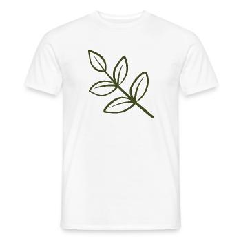 Art de lignes de feuilles - T-shirt homme - blanc - Devant - AI Model Male 178 dark (178cm)