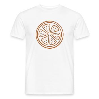 Citrus Slice Line Art - Men's T-Shirt - white - Front - AI Model Male 178 dark (178cm)