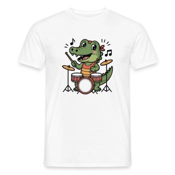 Schlagzeug Schlagzeuger - Männer T-Shirt - Weiß - Vorne - AI Model Male 178 dark (178cm)