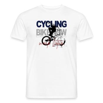 Radfahren Jetzt – Work Later - Männer T-Shirt - Weiß - Vorne - AI Model Male 178 dark (178cm)