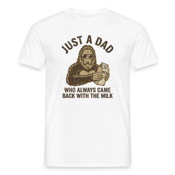 Cooler Bigfoot-Vater mit Milchkarton, lustiger Vater - Männer T-Shirt - Weiß - Vorne - AI Model Male 178 dark (178cm)