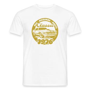 50e anniversaire - Classic Musclecar 03/1976 - T-shirt homme - blanc - Devant - AI Model Male 178 dark (178cm)