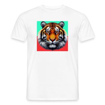 tigre - T-shirt homme - blanc - Devant - AI Model Male 178 dark (178cm)