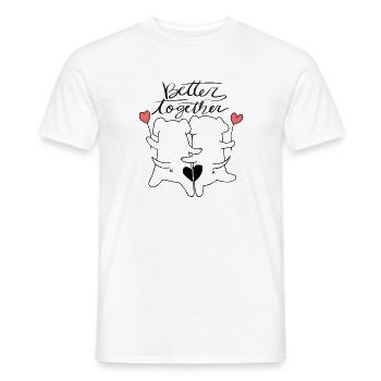 Illustration d’amour de couple mignon - T-shirt homme - blanc - Devant - AI Model Male 178 dark (178cm)