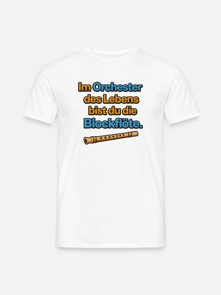 Orchester des Lebens Blockflöte Design - Männer T-Shirt - Weiß