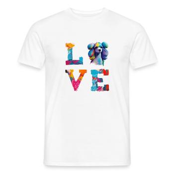 Farbenfrohes Pudel-Pop-Art-Liebes-Hundeliebhaber-Design - Männer T-Shirt - Weiß - Vorne - AI Model Male 178 dark (178cm)