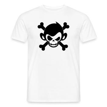 Totenkopf Affe Pirat Symbol - Männer T-Shirt - Weiß - Vorne - AI Model Male 178 dark (178cm)