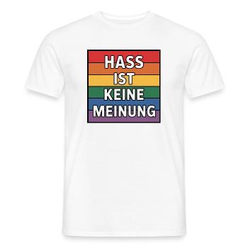 Hass ist keine Meinung - Antifa Tee - Männer T-Shirt - Weiß - Vorne - AI Model Male 178 dark (178cm)