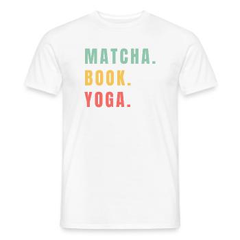 MATCHA BOOK YOGA - Men's T-Shirt - white - Front - AI Model Male 178 dark (178cm)