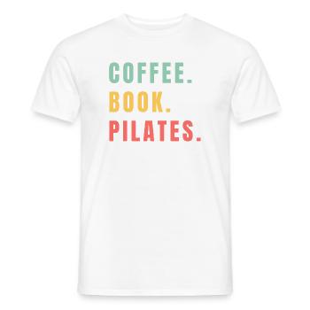 PILATES DE LIVRES DE CAFÉ - T-shirt homme - blanc - Devant - AI Model Male 178 dark (178cm)
