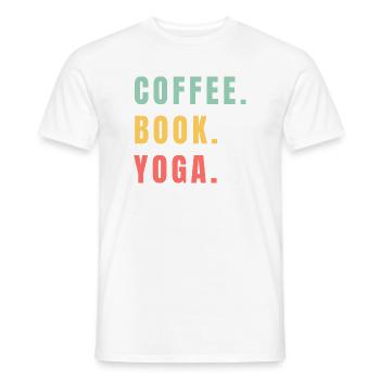 LIVRE CAFÉ YOGA - T-shirt homme - blanc - Devant - AI Model Male 178 dark (178cm)