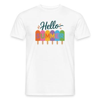 Hallo Sommer - Männer T-Shirt - Weiß - Vorne - AI Model Male 178 dark (178cm)