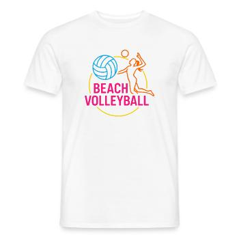 Volley-ball de plage féminin - T-shirt homme - blanc - Devant - AI Model Male 178 dark (178cm)