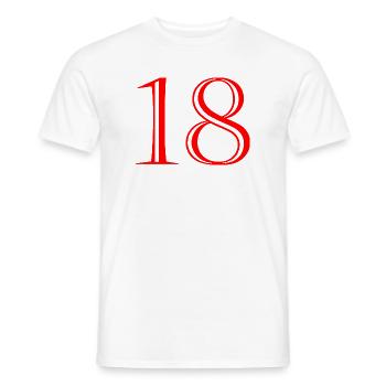 18. 18 ANS. 18e ANNIVERSAIRE. ANNIVERSAIRE 18 ANS. - T-shirt homme - blanc - Devant - AI Model Male 178 dark (178cm)
