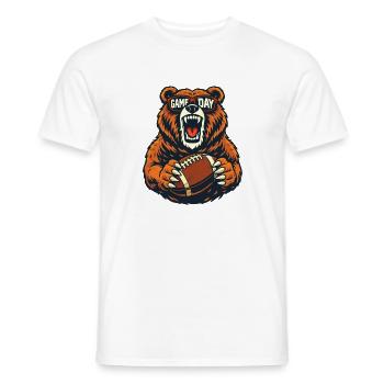 Spieltag: Bear Football-Fan-Naturhumor - Männer T-Shirt - Weiß - Vorne - AI Model Male 178 dark (178cm)