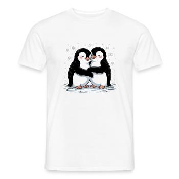 Pinguin Paar Pärchen Verliebt Valentinstag - Männer T-Shirt - Weiß - Vorne - AI Model Male 178 dark (178cm)