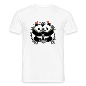 Couple de pandas amoureux d’animaux pour la Saint-Valentin - T-shirt homme - blanc - Devant - AI Model Male 178 dark (178cm)