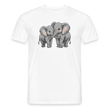 Couple d’éléphants pour la Saint-Valentin - T-shirt homme - blanc - Devant - AI Model Male 178 dark (178cm)