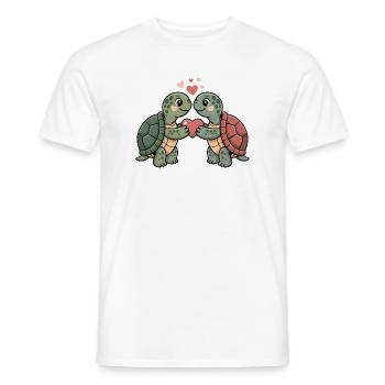 Couple de tortues pour la Saint-Valentin - T-shirt homme - blanc - Devant - AI Model Male 178 dark (178cm)