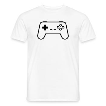 Gamepad Controller Outline Gaming Vector - Men's T-Shirt - white - Front - AI Model Male 178 dark (178cm)