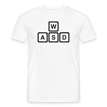 WASD Keys PC Gaming Nerd Vector - Men's T-Shirt - white - Front - AI Model Male 178 dark (178cm)