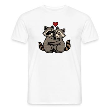 Waschbär Liebe Umarmung Retro Cartoon - Männer T-Shirt - Weiß - Vorne - AI Model Male 178 dark (178cm)