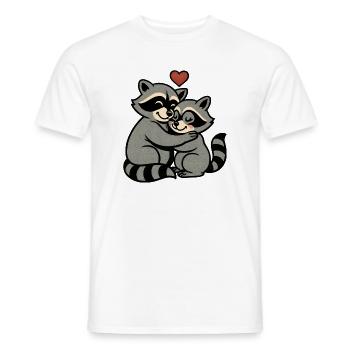 Raccoon-Hug Herzliebe - Männer T-Shirt - Weiß - Vorne - AI Model Male 178 dark (178cm)