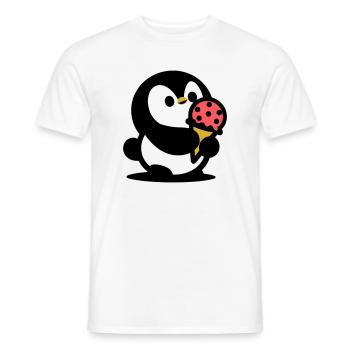 Petit manchot avec de la glace - T-shirt homme - blanc - Devant - AI Model Male 178 dark (178cm)