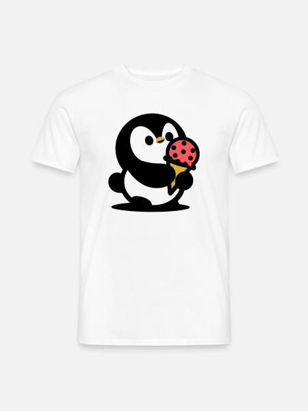 Kleiner Pinguin mit Eis - Men's T-Shirt - white