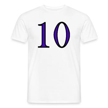 10. 10 YEARS. 10th ANNIVERSARY. 10 YEAR ANNIVERSARY. - Men's T-Shirt - white - Front - AI Model Male 178 dark (178cm)