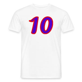 10. 10 YEARS. 10th ANNIVERSARY. 10 YEAR ANNIVERSARY. - Men's T-Shirt - white - Front - AI Model Male 178 dark (178cm)