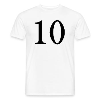 10. 10 ANS. 10e ANNIVERSAIRE. ANNIVERSAIRE 10 ANS. - T-shirt homme - blanc - Devant - AI Model Male 178 dark (178cm)