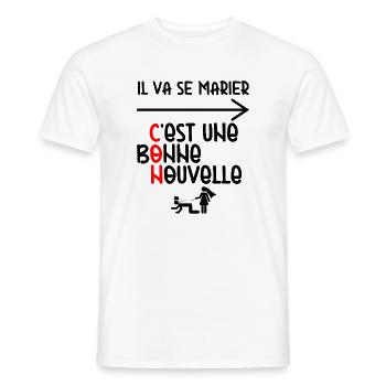 Tenue EVG Humour - T-shirt homme - blanc - Devant - AI Model Male 178 dark (178cm)