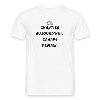 Site phrase - Men's T-Shirt - white - Front - AI Model Male 178 dark (178cm)