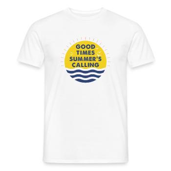 De bons moments, l’été appelle - T-shirt homme - blanc - Devant - AI Model Male 178 dark (178cm)