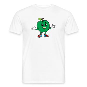 Mascotte pomme verte en baskets - T-shirt homme - blanc - Devant - AI Model Male 178 dark (178cm)