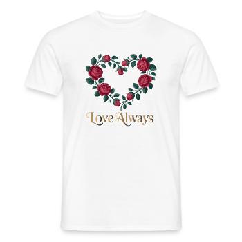 Cœur de Rose Amour Toujours - T-shirt homme - blanc - Devant - AI Model Male 178 dark (178cm)
