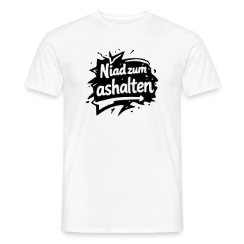 Niad zum ashalten - Männer T-Shirt - Weiß - Vorne - AI Model Male 178 dark (178cm)