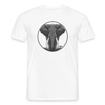 Elephantenkopf Circle Grafik - Männer T-Shirt - Weiß - Vorne - AI Model Male 178 dark (178cm)