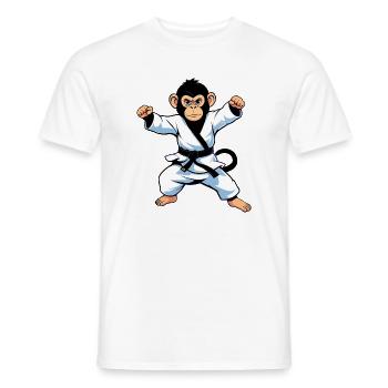 Schimpansen Affe im Karate Gi Kampfsport Motiv - Männer T-Shirt - Weiß - Vorne - AI Model Male 178 dark (178cm)