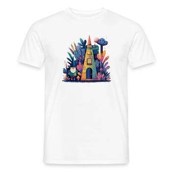 Farbtraum Fantasiehaus Zaubergarten - Männer T-Shirt - Weiß - Vorne - AI Model Male 178 dark (178cm)