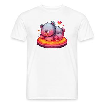 Kuschelbär auf Lavakuchen mit Herzen - Männer T-Shirt - Weiß - Vorne - AI Model Male 178 dark (178cm)