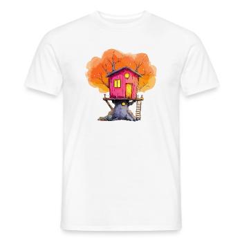 Pink Treehouse Autumn Magic - Men's T-Shirt - white - Front - AI Model Male 178 dark (178cm)