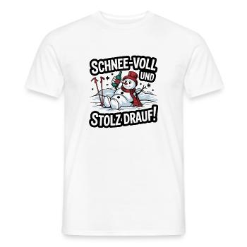 Snow full and proud of it funny snowman - Men's T-Shirt - white - Front - AI Model Male 178 dark (178cm)