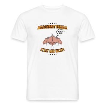 Waschbrettbauch Spruch Shirt - Männer T-Shirt - Weiß - Vorne - AI Model Male 178 dark (178cm)