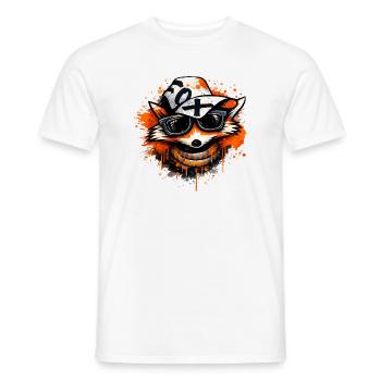 Cooler Fuchs mit Kappe und Sonnenbrille  - Männer T-Shirt - Weiß - Vorne - AI Model Male 178 dark (178cm)