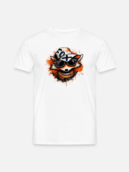 Cool fox with cap and sunglasses - Men's T-Shirt - white