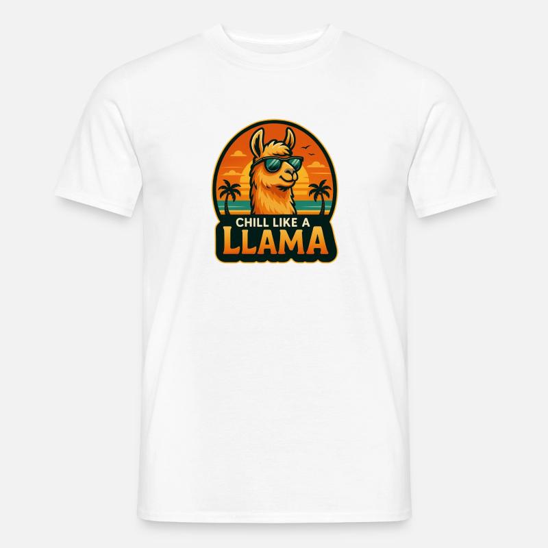Chill wie ein Lama - Männer T-Shirt - Weiß